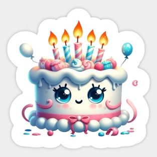 Cute Birthday Cake Sticker